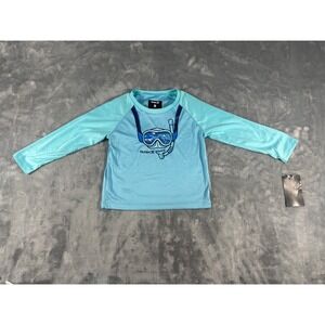 Hurley Kids Blue Snorkel Mask Long Sleeve Rash Guard Swim Shirt 24M NWT